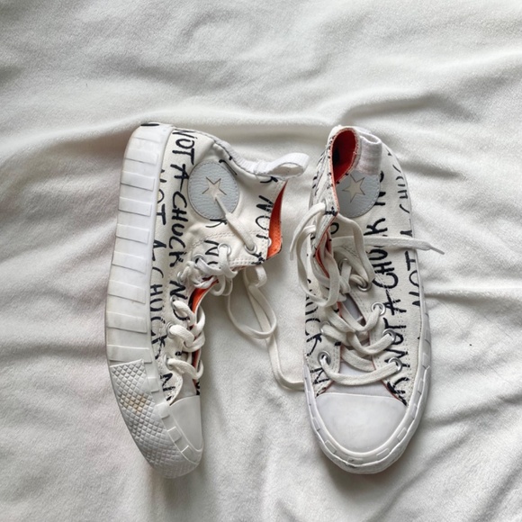 Converse Chuck Taylor white orange and black high tops - Picture 2 of 13